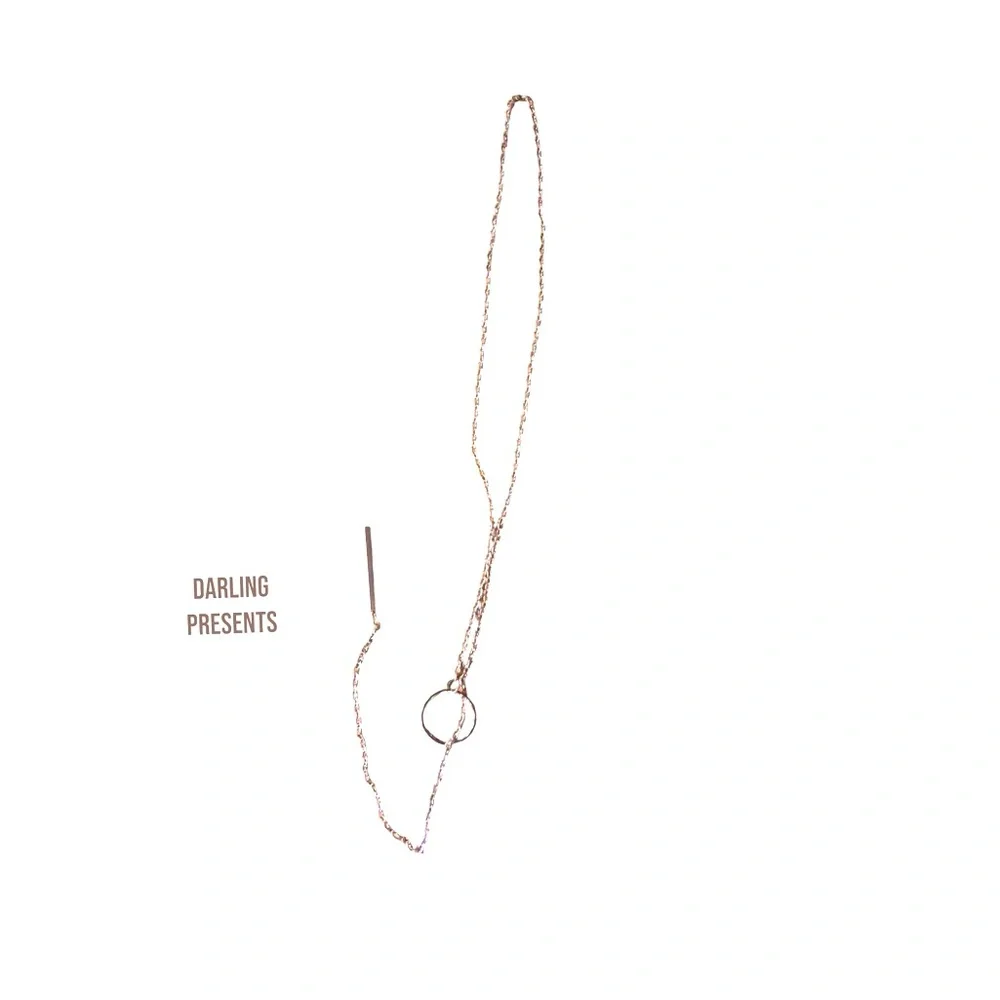 Ring Tassel Chain Necklace Women Color Gold